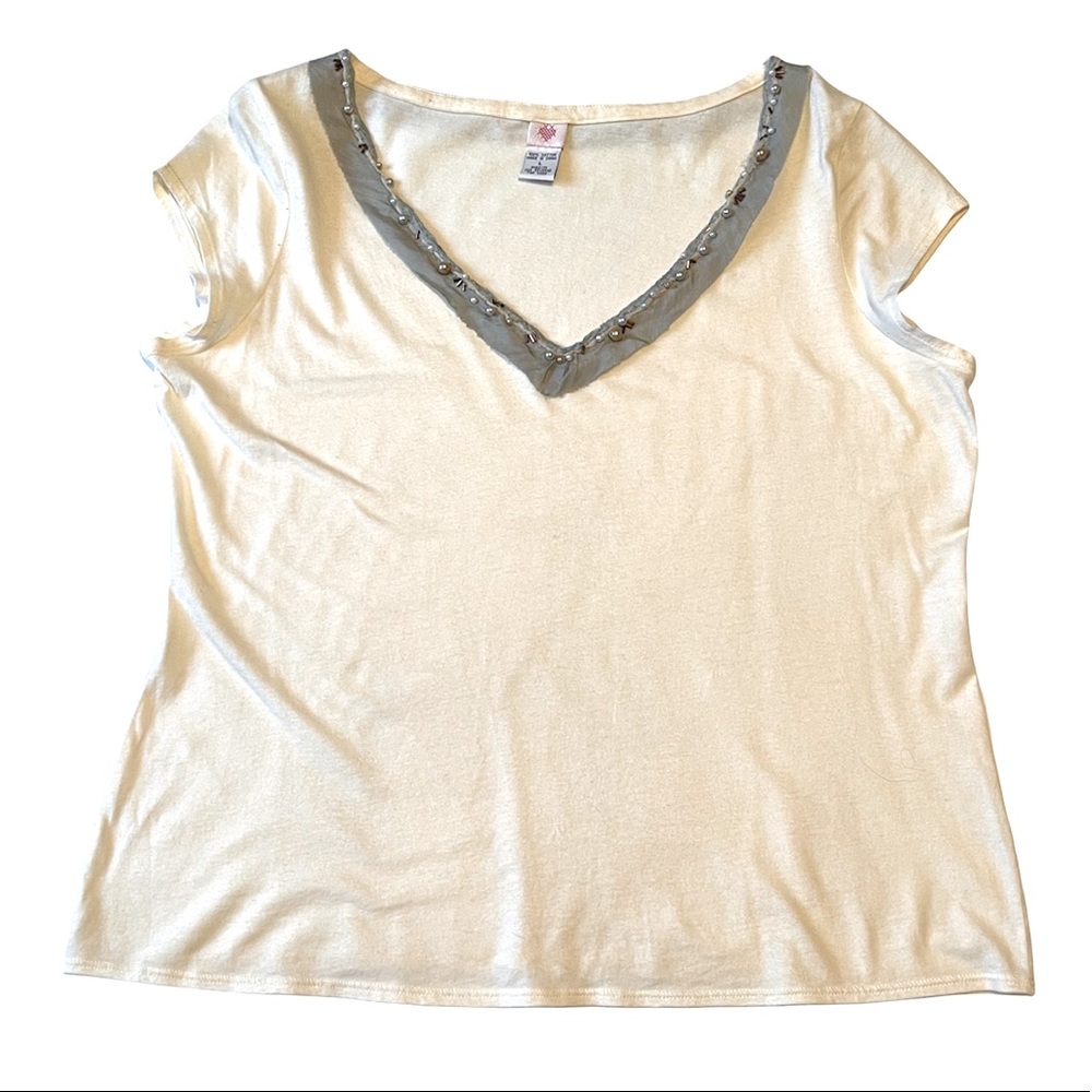 Anthropologie I Cream Cotton Top